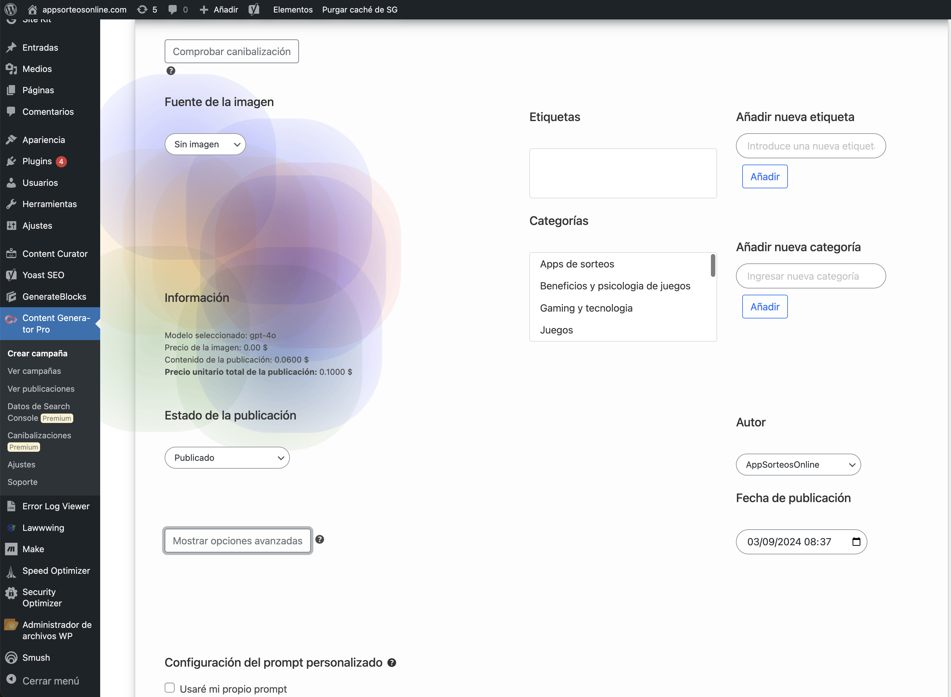 ¿Cómo crear campaña con Content Generator PRO?