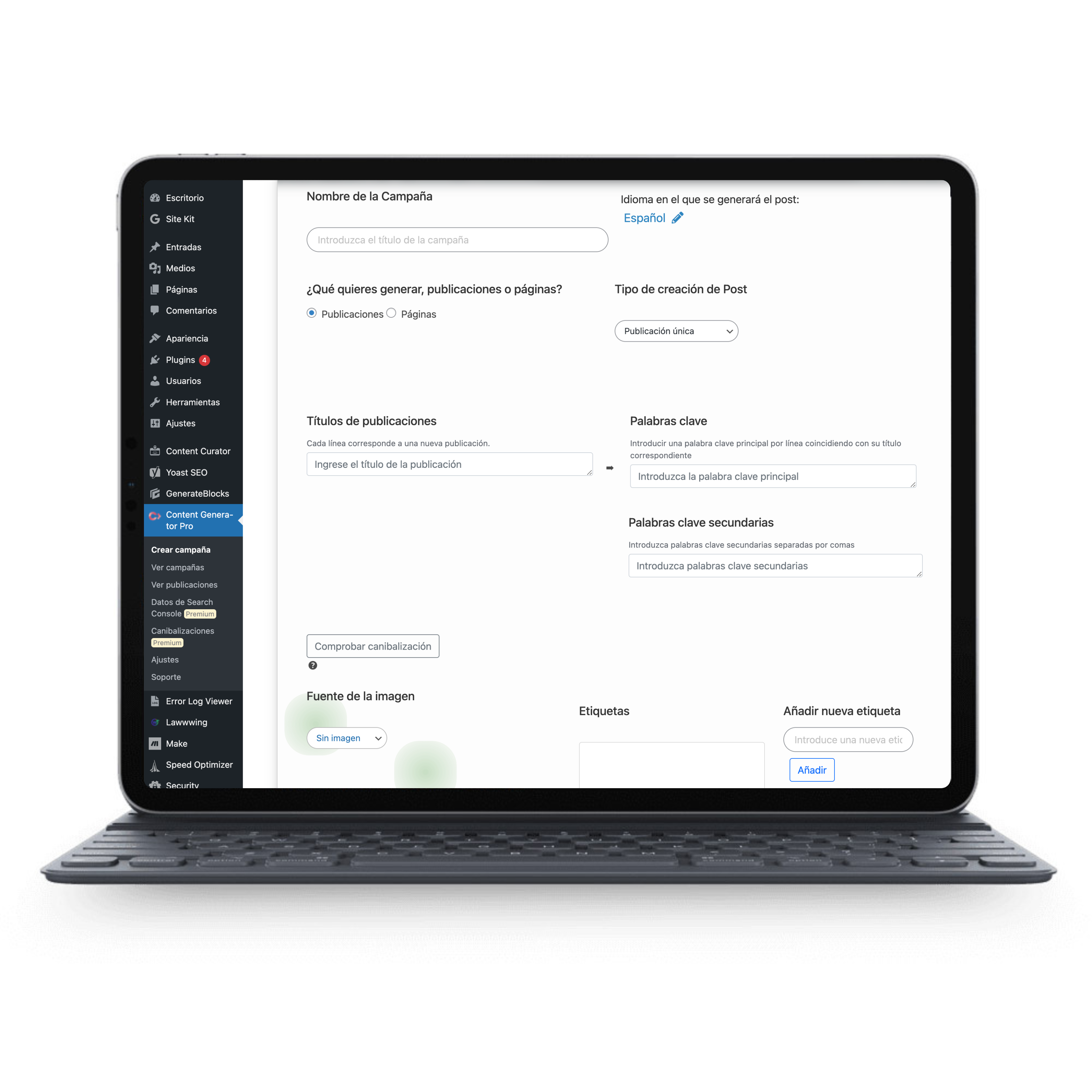 Content Generator Pro - Keywords